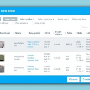 TAN Quick order form / Product table for OpenCart