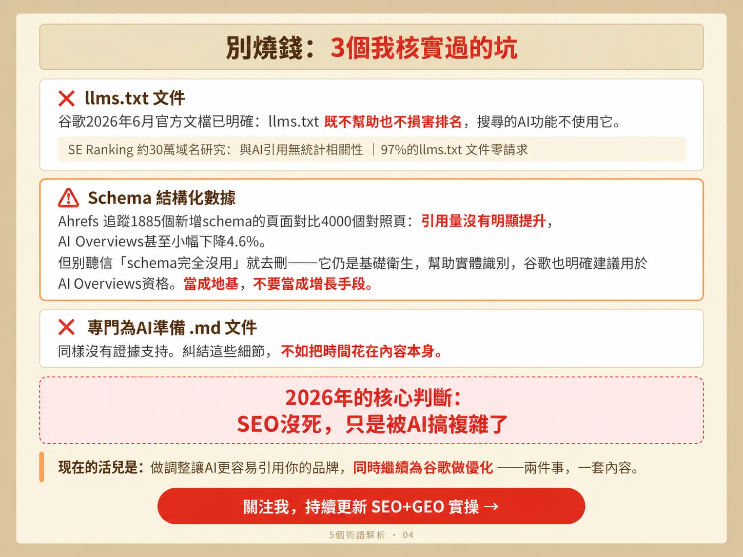SEO、AEO、GEO、AIO、SXO 到底差在哪?一次釐清 2026 年搜尋優化新詞的本質與避坑清單