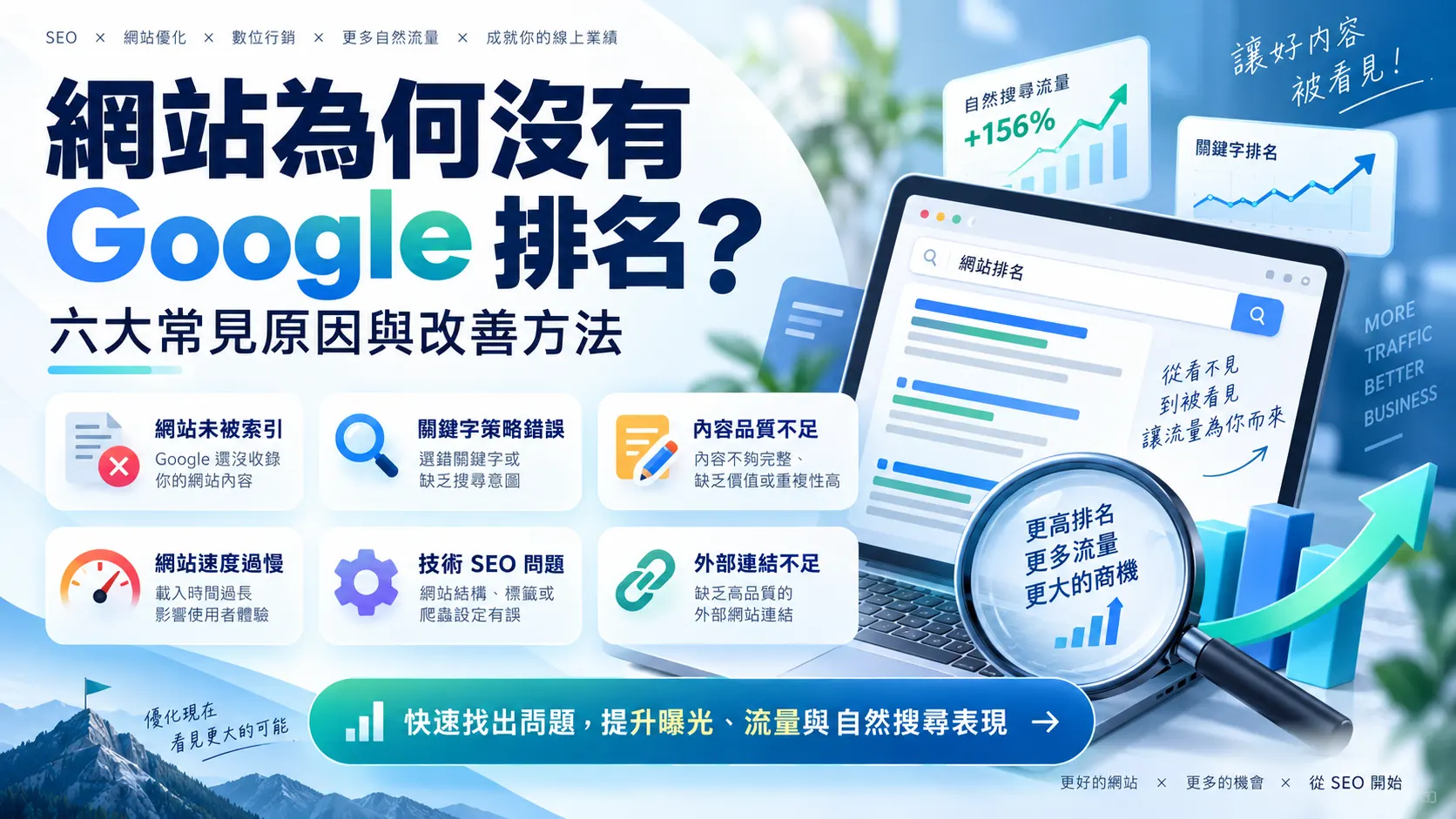 網站為何沒有 Google 排名？六大常見原因與改善方法