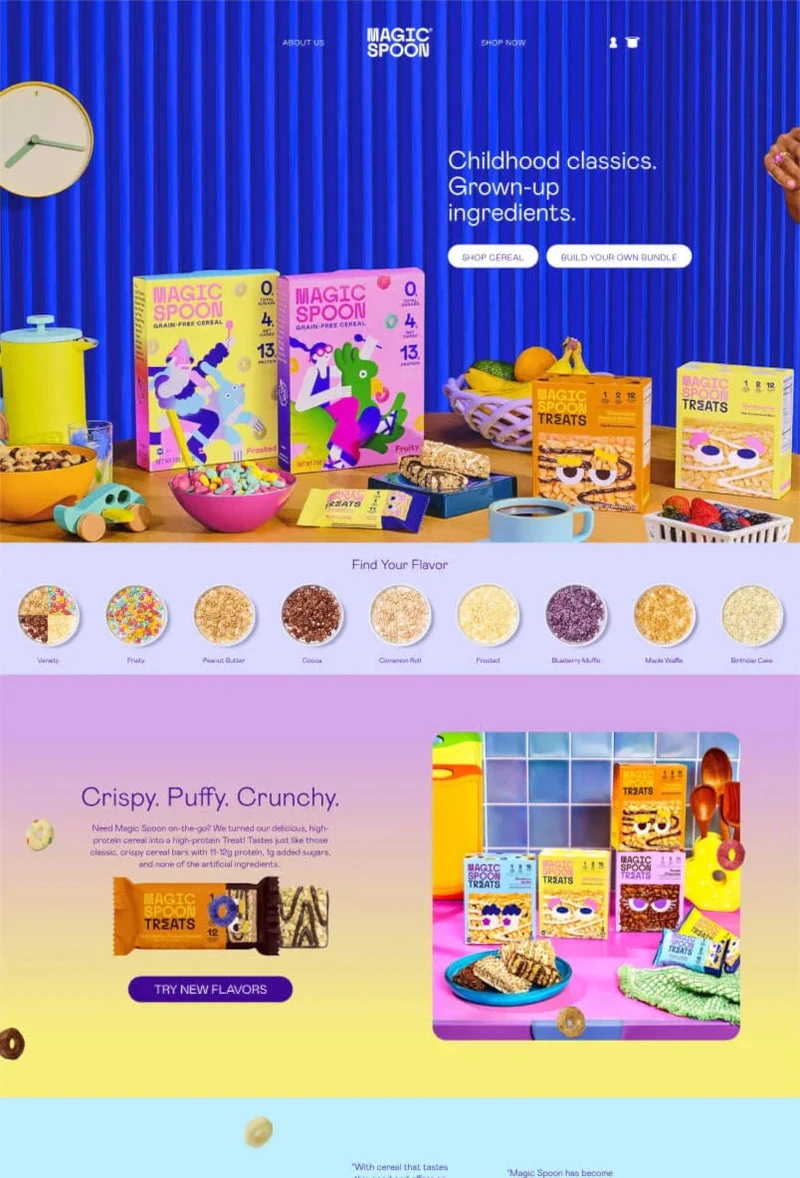 Shopify 官方食品網店展示：鮮明商品內容與品牌版面